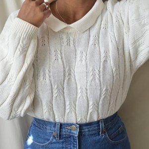 SOLD Vintage Knit Collared Sweater |M|